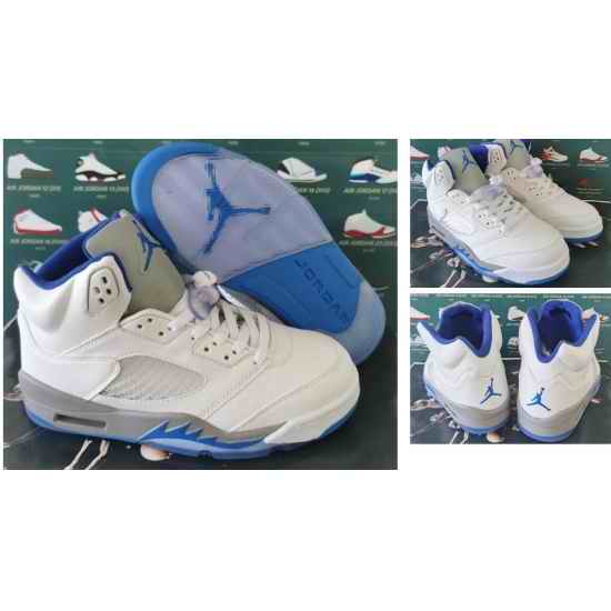 Air Jordan 5 Retro White Baby Blue Men Shoes